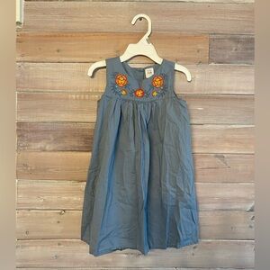 Baby gap blue embroidered floral dress size 4 girls